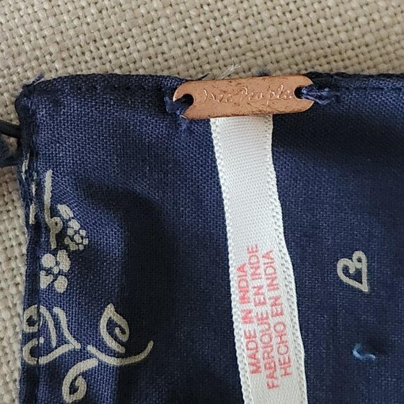 NWT size SMALL Free People BEASLEY Mini dress cotton navy floral collared blue - Picture 10 of 16